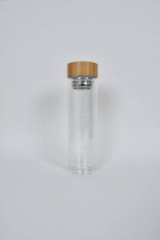 Brewing bottle with wooden lid
