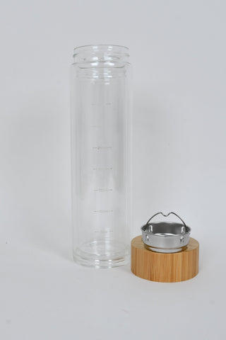 Brewing bottle with wooden lid