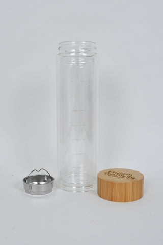 Brewing bottle with wooden lid
