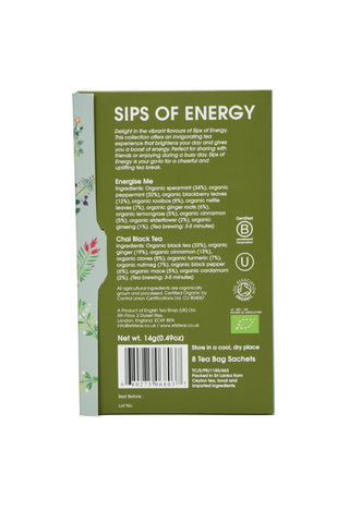 Sips of Energy - Energise Me & Chai Black Tea - 8 Tea Bag Sachets