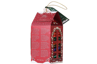 Red back panel view of English Tea Shop Lantern Assortment box displaying product information on a white background.